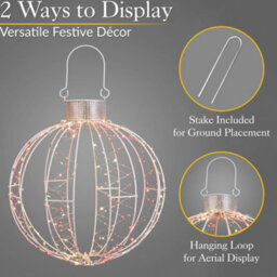 Christow Christmas Bauble Light Hanging Ball Decoration 160 Leds Indoor Outdoor - thumbnail 4