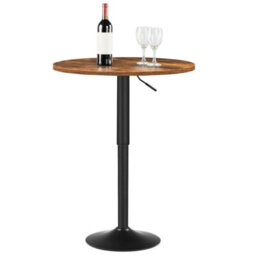 Round Bar Table Breakfast Pub Table 90Cm Height Adjustable - thumbnail 1