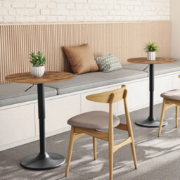 Round Bar Table Breakfast Pub Table 90Cm Height Adjustable - thumbnail 4