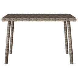 Berkfield Garden Coffee Table Rectangular Grey 60X40X37 Cm Poly Rattan - thumbnail 4