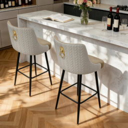 Fativo L50X W48X H100Cm Set Of 2 Swivel Bar Stools, Microfiber Leather Upholstered With High Back & Footrest, Light Khaki - thumbnail 9