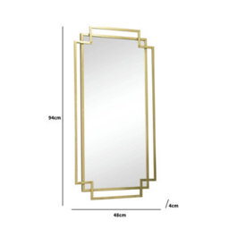 Melody Maison Gold Foiled Wall Mirror - 94Cm X 48Cm - thumbnail 7