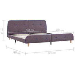 Berkfield Bed Frame Taupe Fabric 150X200 Cm 5Ft King Size - thumbnail 7