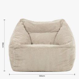 icon Natalia Large Beanbag And Pouffe Set Corduroy Natural Beige - thumbnail 8