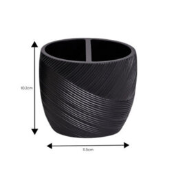 Showerdrape Ripple Black Textured Bathroom Accessory Set - Soap Dish & Toothbrush Holder - thumbnail 4