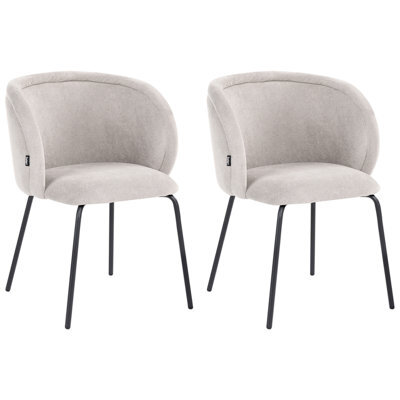 Beliani Set Of 2 Dining Chairs Sarasota Fabric Off-White - image 1