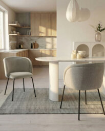 Beliani Set Of 2 Dining Chairs Sarasota Fabric Off-White - thumbnail 2