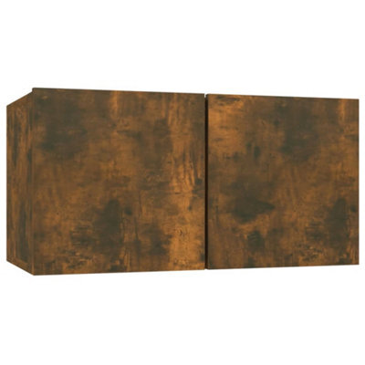 Berkfield Modern Hanging Tv Cabinet Smoked Oak 60X30X30 Cm Engineered Wood - image 1