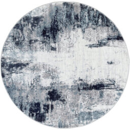 Livabliss Round Wanderlust-Abstract Blue Grey Black Modern Marble Living Dining Bedroom Rug 200 X 200 Cm Easy Care, Non Shedding - thumbnail 1