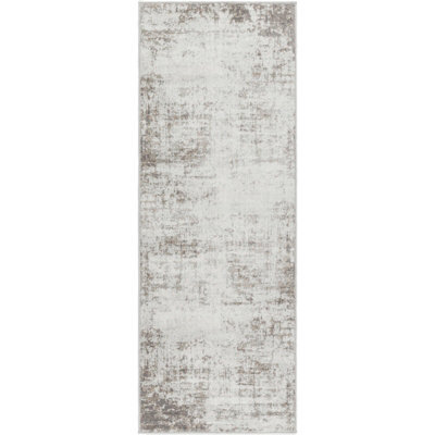 Livabliss Roma-Abstract Brown Grey Off-White Modern Marble Living Dining Bedroom Rug 80 X 220 Cm Easy Care, Non Shedding - image 1