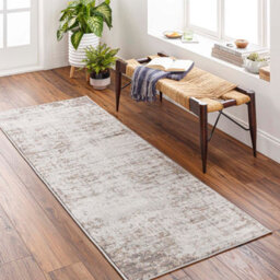Livabliss Roma-Abstract Brown Grey Off-White Modern Marble Living Dining Bedroom Rug 80 X 220 Cm Easy Care, Non Shedding - thumbnail 2