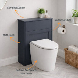 Plum&clay Fairmont Traditional Blue Grey Back To Wall Toilet Wc Unit - thumbnail 4