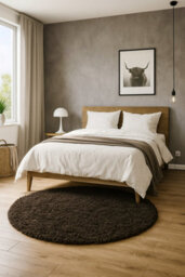 Aspect Furniture Glamour Luxury Shaggy Round Shaggy Rug 120Cm Diameter-Brown - thumbnail 5
