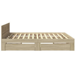 Berkfield Bed Frame With Headboard Without Mattress Sonoma Oak 180X200 Cm Super King - thumbnail 6