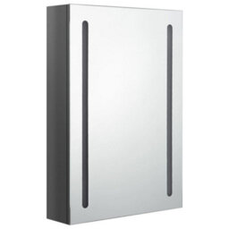 Berkfield Stylish Led Bathroom Mirror Cabinet Shining Grey 50X13X70 Cm - thumbnail 3