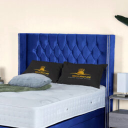 UKBEDFURNITURE Francesca Plush Blue End Opening Divan Ottoman Bed With 54 Inch Headboard - thumbnail 3