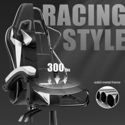 Onemill Ergonomic Gaming And Office Chair With Adjustable Features, Lumbar Support, And Stylish Color Options(Black-White) - thumbnail 3