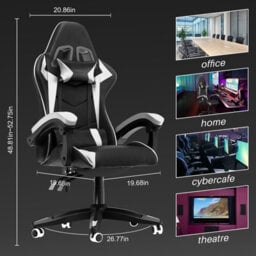 Onemill Ergonomic Gaming And Office Chair With Adjustable Features, Lumbar Support, And Stylish Color Options(Black-White) - thumbnail 5