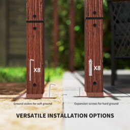 Outsunny 3 X 3(M) Aluminium Garden Pergola With Retractable Roof, Natural - thumbnail 6