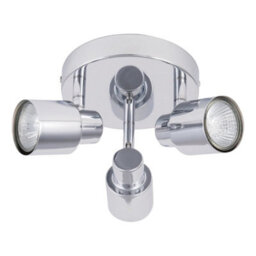 First Choice Lighting Pair Of Chrome 3 Light Ip44 Bathroom Round Spotlight Plates - thumbnail 3
