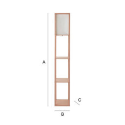 Valuelights Struttura Pink Shelving Unit Floor Lamp With Fabric Shade And Bulb - thumbnail 8