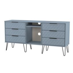 Anzio Ready Assembled Matt Denim Blue 6 Drawer Sideboard (H)742mm (W)1537mm (D)397mm - thumbnail 3