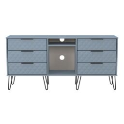 Anzio Ready Assembled Matt Denim Blue 6 Drawer Sideboard (H)742mm (W)1537mm (D)397mm - thumbnail 2