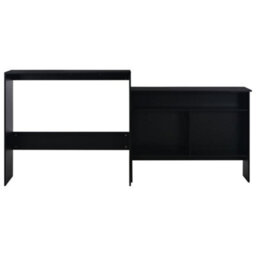 Berkfield Durable Bar Table With 2 Table Tops Black 130X40X120 Cm - thumbnail 3
