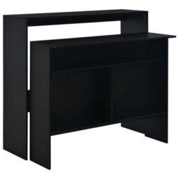 Berkfield Durable Bar Table With 2 Table Tops Black 130X40X120 Cm - thumbnail 2