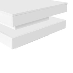 Abrihome White Square High Gloss Coffee Table With Rotating Top, Tea Table With 16-Color Led Light, 70X70X36 Cm - thumbnail 9