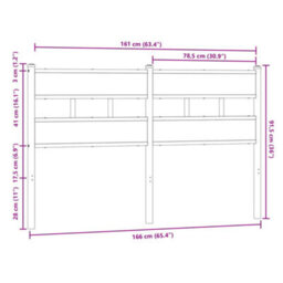 Berkfield Headboard Brown Oak 160 Cm Steel And Engineered Wood - thumbnail 6