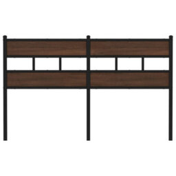 Berkfield Headboard Brown Oak 160 Cm Steel And Engineered Wood - thumbnail 3