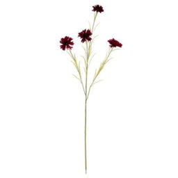 Wyld Haus Set Of 3 Burgundy Artificial Cornflower Stems 770mm Maintenance-Free Decorative Flowers - thumbnail 1