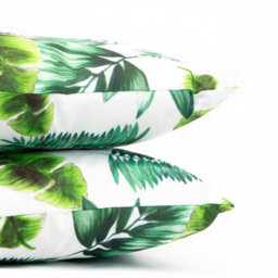 Gardenwize Pair Of Outdoor Garden Sofa Chair Furniture Scatter Cushions- Botanical Green Palm Print - thumbnail 3