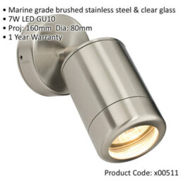 2 Pack Adjustable Ip65 Spotlight - 7W Led Gu10 - Marine Grade Stainless Steel - thumbnail 2