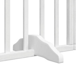 Walplus White Dog Gate With Door Foldable 6 Panels 300 Cm Poplar Wood - thumbnail 9