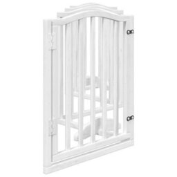 Walplus White Dog Gate With Door Foldable 6 Panels 300 Cm Poplar Wood - thumbnail 5