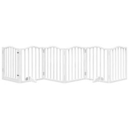 Walplus White Dog Gate With Door Foldable 6 Panels 300 Cm Poplar Wood - thumbnail 3