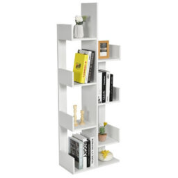 Costway 8 Tier Bookshelf Storage Display Floor Standing Bookcase Shelving Organizer Home - thumbnail 1