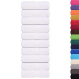 Berkfield Wash Towels 50 Pcs Frogn White 30X30 Cm 100% Cotton - thumbnail 2