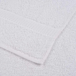 Berkfield Wash Towels 50 Pcs Frogn White 30X30 Cm 100% Cotton - thumbnail 6
