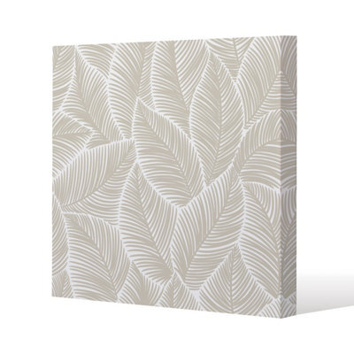 Andrew Lee Beige Leaves (Canvas Print) / 101 X 101 X 4Cm - image 1