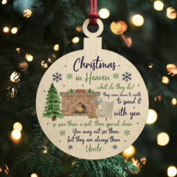 Red Ocean Christmas Bauble For Uncle Remembrance Christmas In Heaven Christmas Tree Decoration Gift For Christmas Family Gift