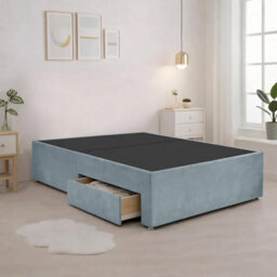 Luxury Sky Plush Milan Small Double Bed Frame With Mattress 54 Inches Wingback Headboard 2 Footend Storage Drawers - thumbnail 6