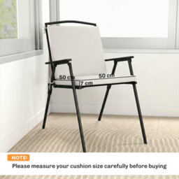 Outsunny 2Pcs Garden Chair Cushions, Waterproof Seat Pads, Cream White - thumbnail 3