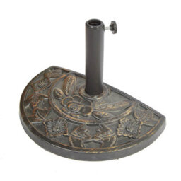 Gainsborough Half Parasol Base With Embossed Brass Look. Weighs 9Kg, Made Of All-Weather Polyethylene Over Concrete. Fits 38-48mm Poles.