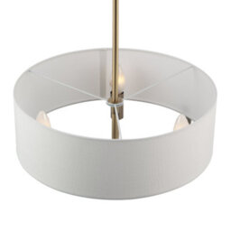 Happy Homewares Chic Chandelier Semi Flush Ceiling Light In Antique Brass With Shade - thumbnail 4