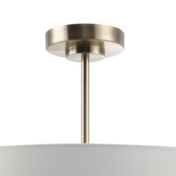 Happy Homewares Chic Chandelier Semi Flush Ceiling Light In Antique Brass With Shade - thumbnail 5