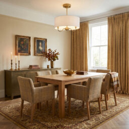 Happy Homewares Chic Chandelier Semi Flush Ceiling Light In Antique Brass With Shade - thumbnail 6