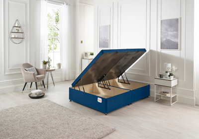 Somnior Beds Somnior 4Ft Millbank Ottoman Bed-Side Opening-Blue Plush - image 1